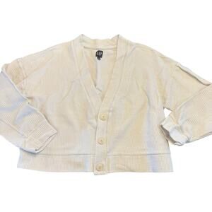 Gap Women’s white ribbed oversized boxy cardigan, Size XL